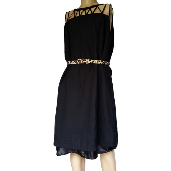 Ashley Stewart Dresses & Skirts - Ashley Stewart Black Dress Size 24W Linen Slimming